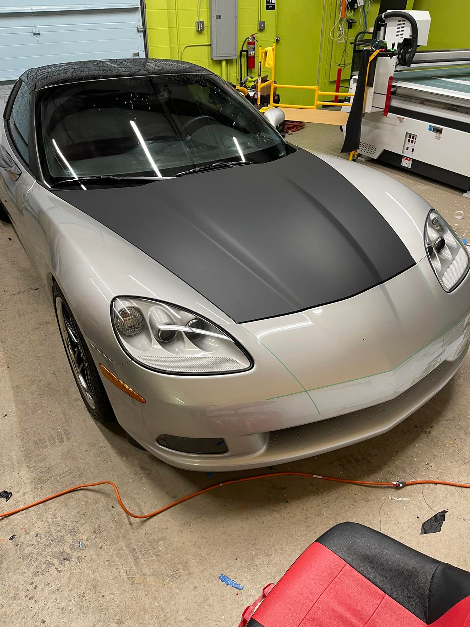 Matte Black Hood & Roof Wrap - Corvette C6