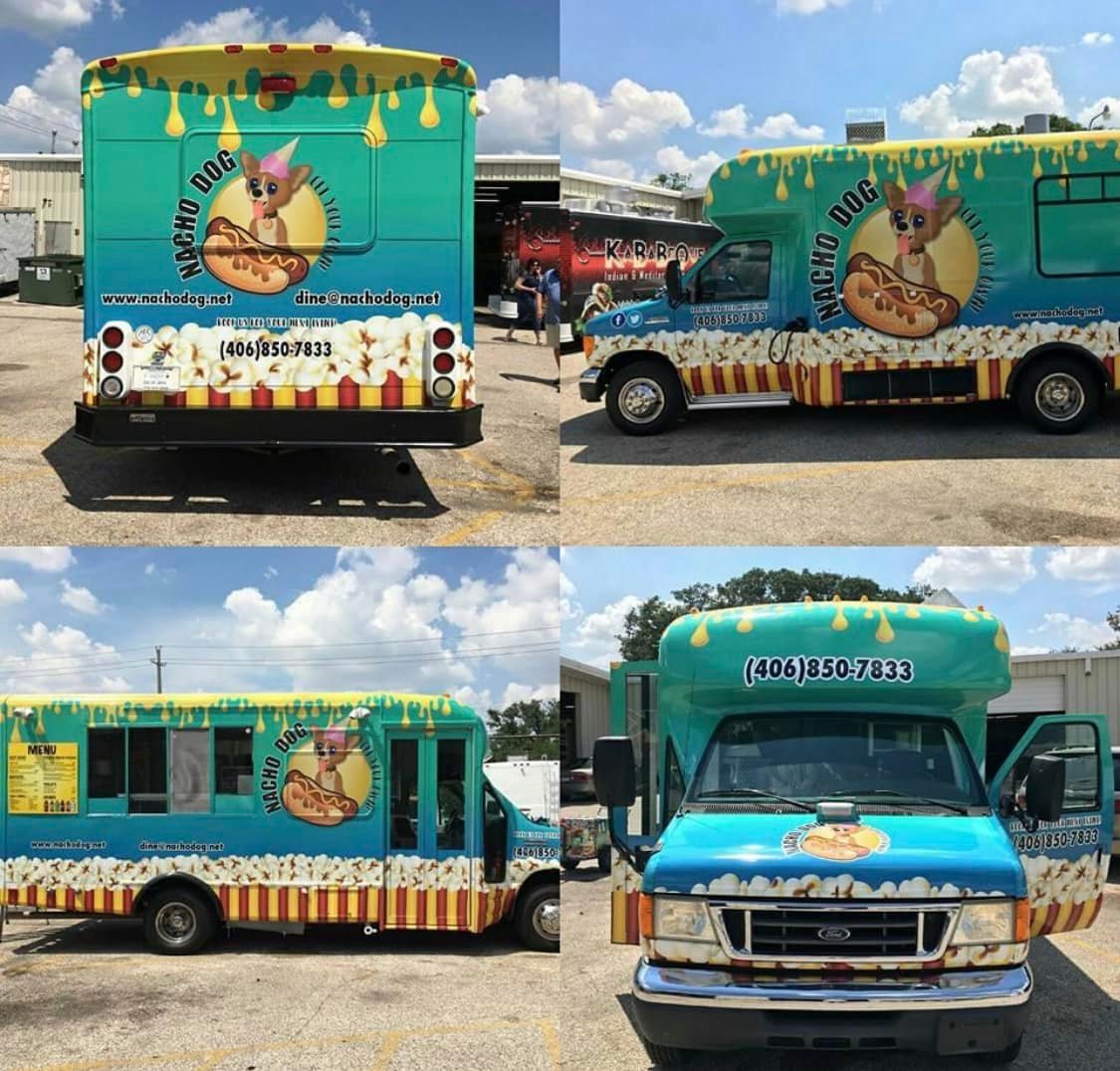 Nacho Dog food truck wrapped by Precision Wraps Jax