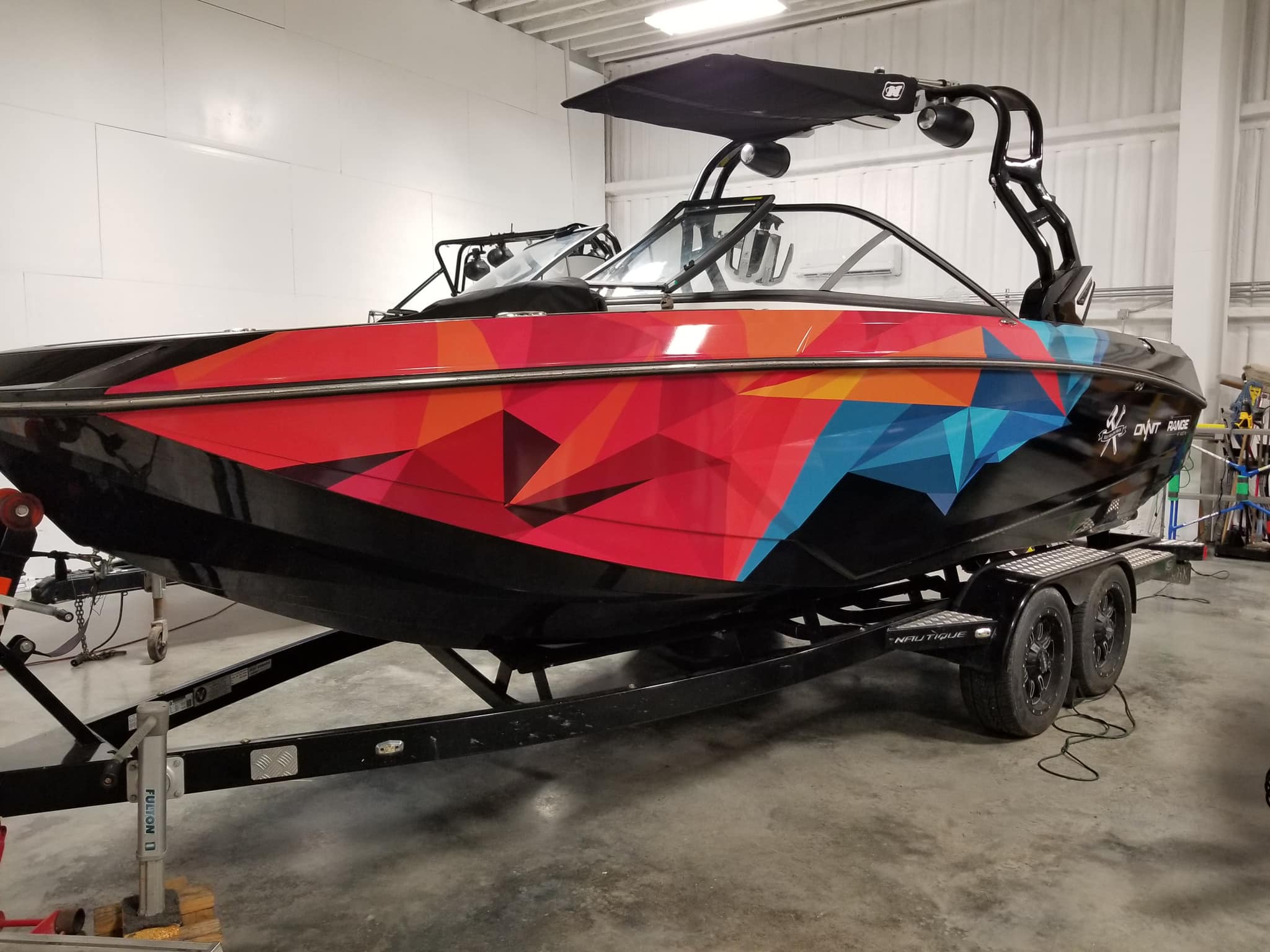 Geometric Art Wrap - Nautique Wake Boat