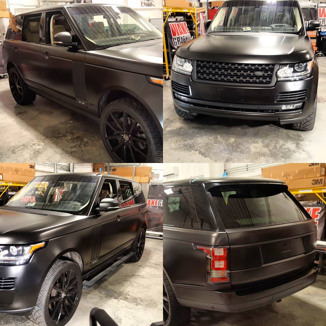 Range Rover Modified Wraps Satin Black Wrap - Range Rover | Precision Wraps Jax